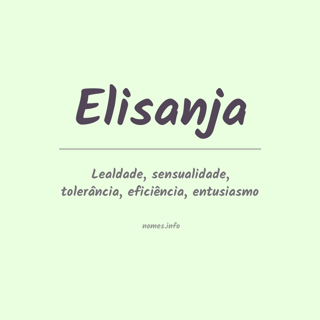 Significado do nome Elisanja