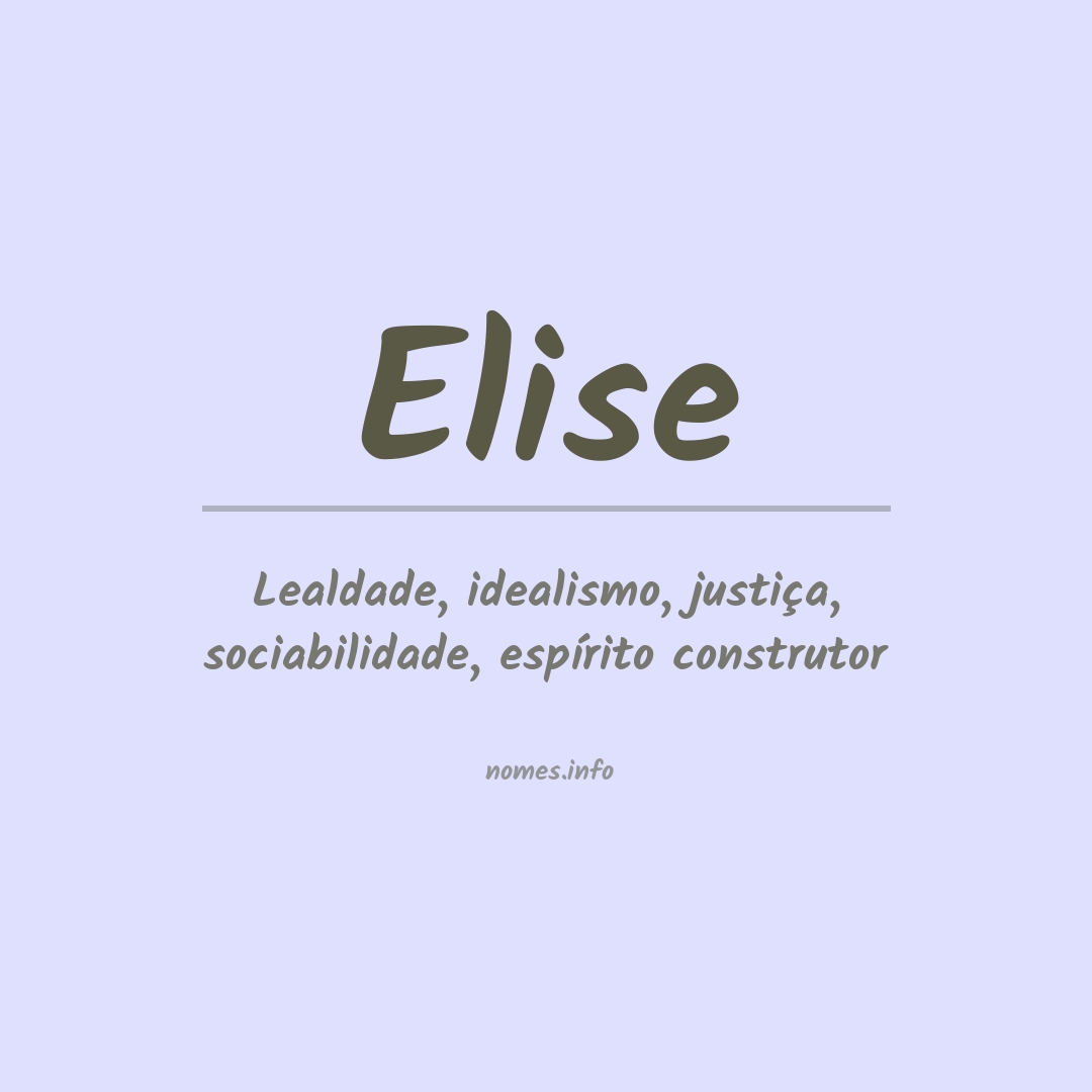 Significado do nome Elise