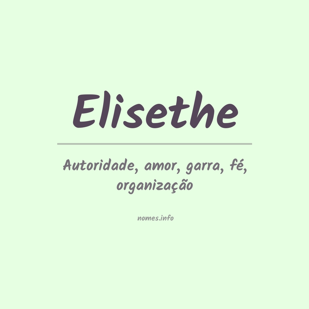 Significado do nome Elisethe