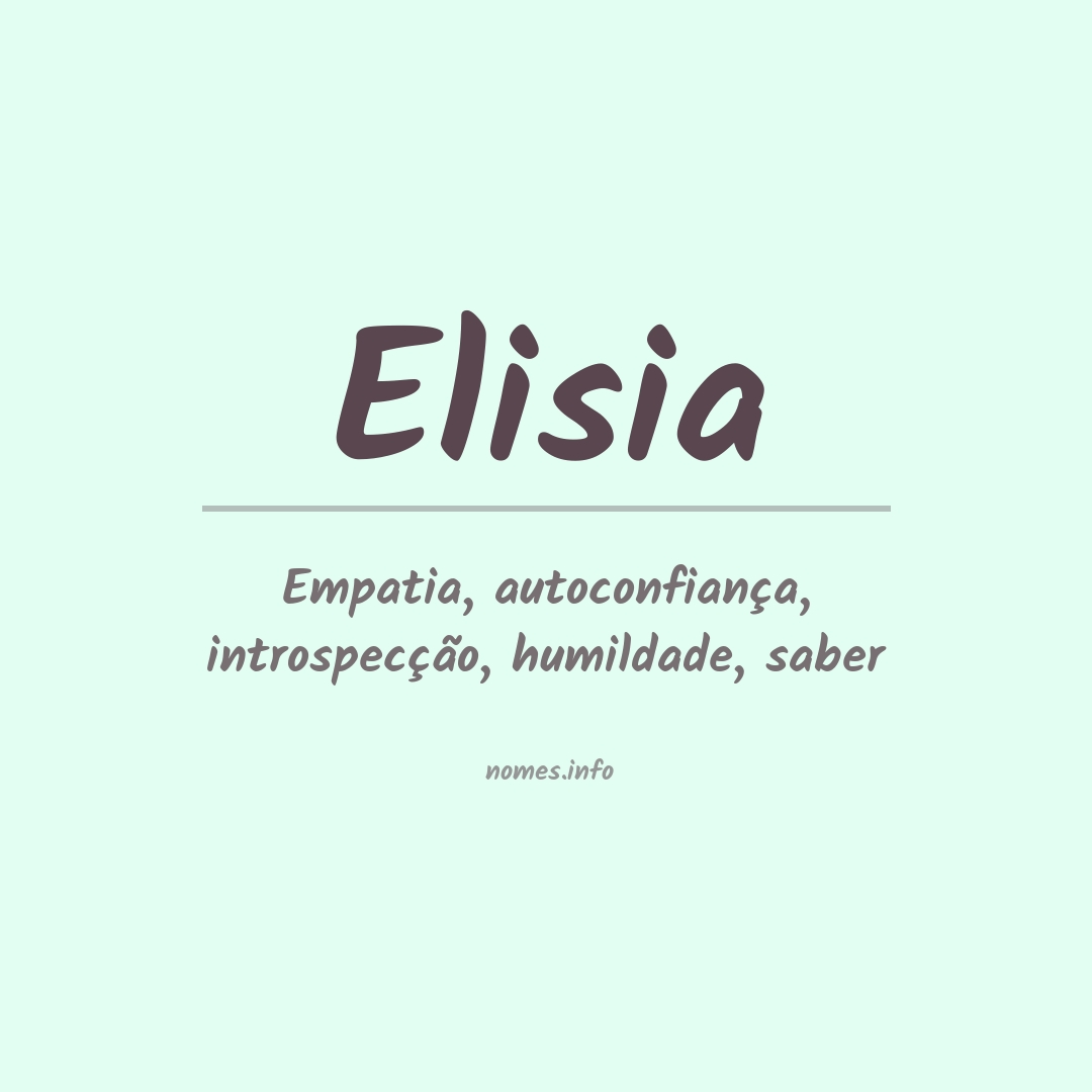 Significado do nome Elisia