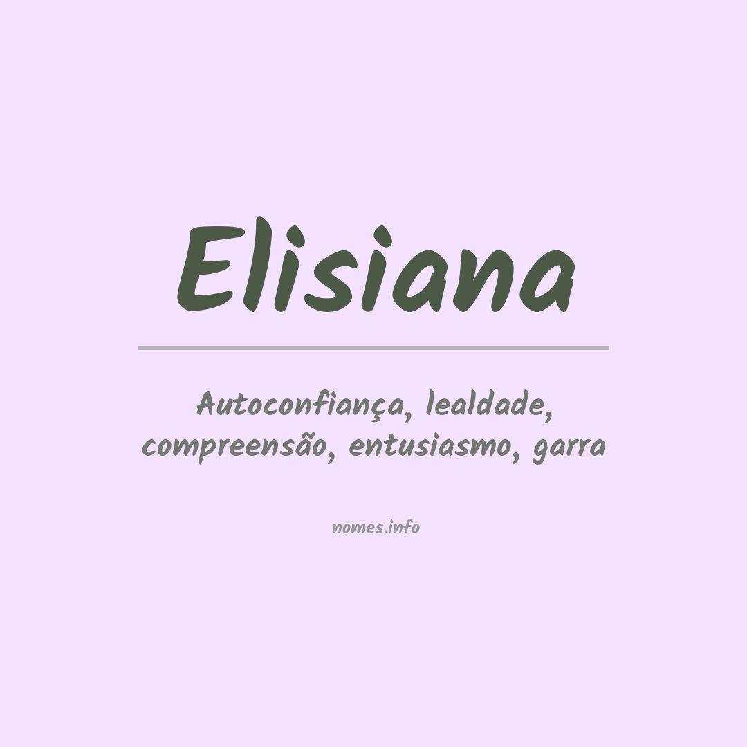 Significado do nome Elisiana