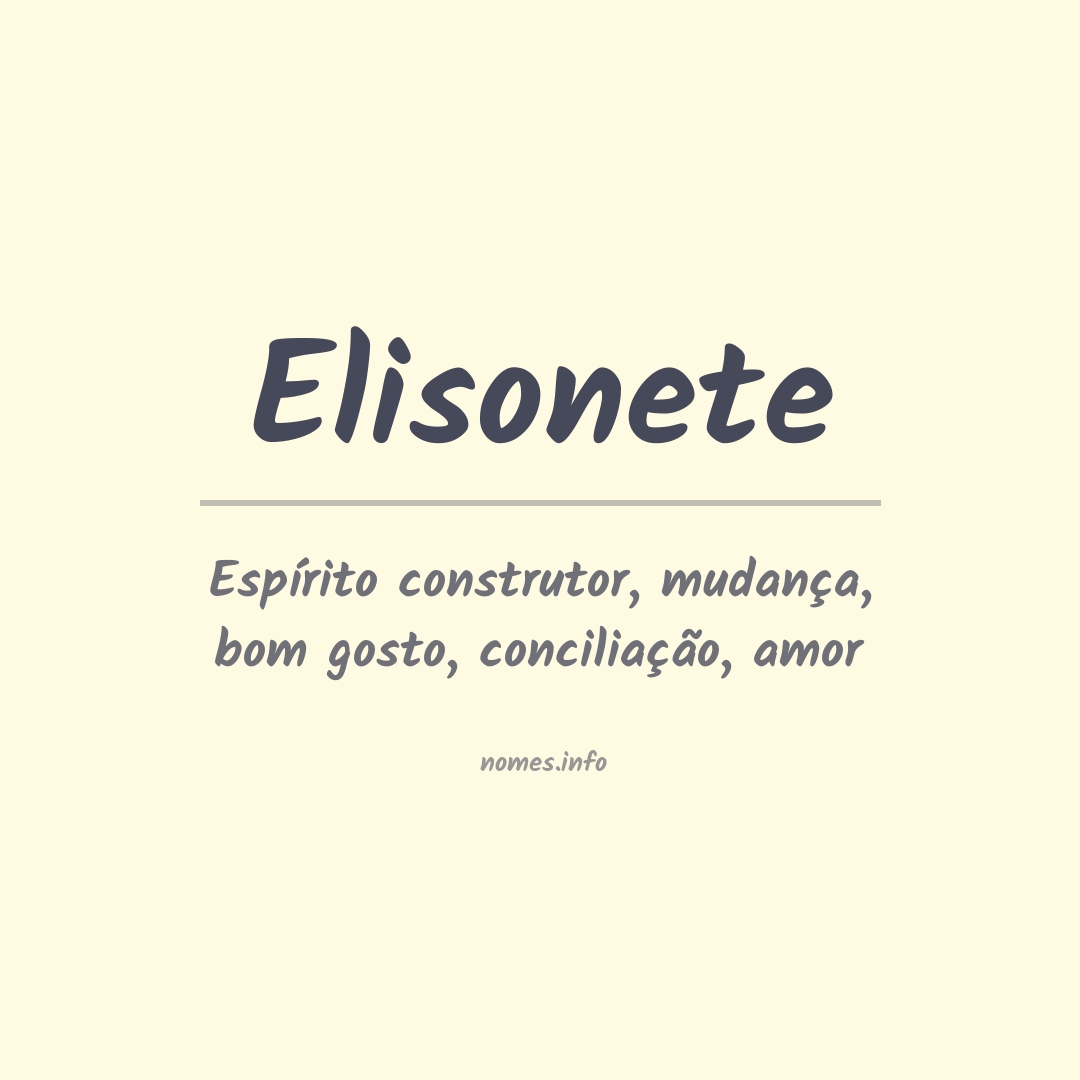 Significado do nome Elisonete