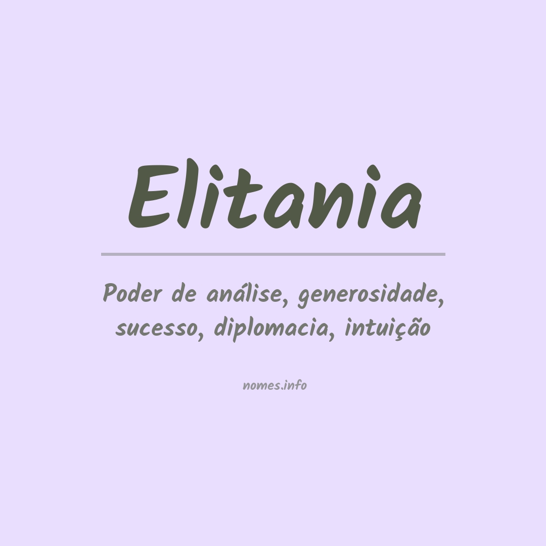 Significado do nome Elitania