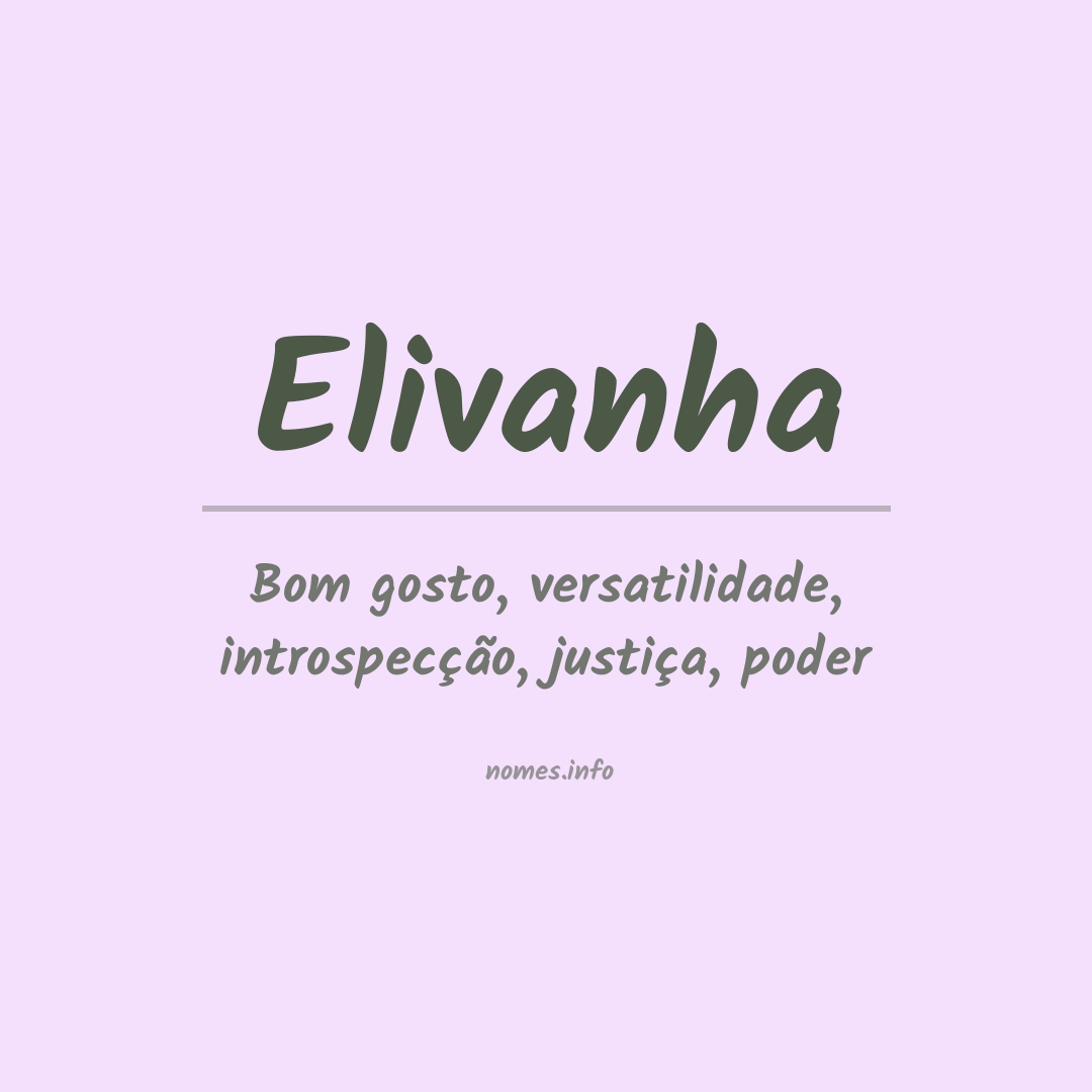 Significado do nome Elivanha