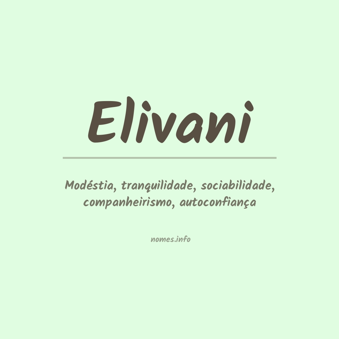 Significado do nome Elivani