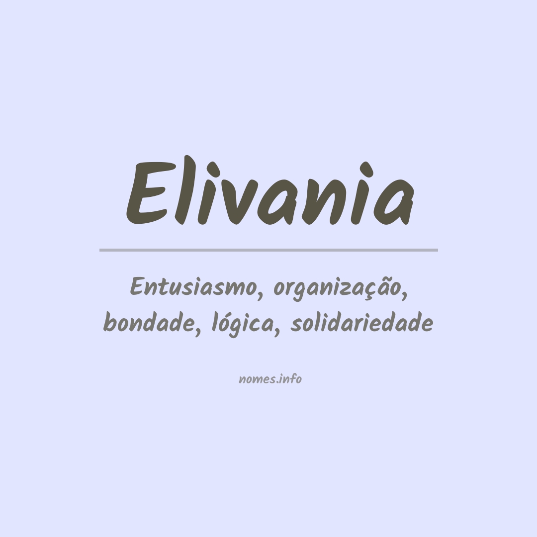 Significado do nome Elivania