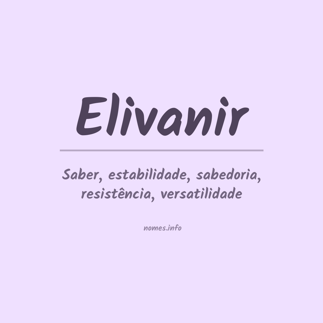 Significado do nome Elivanir