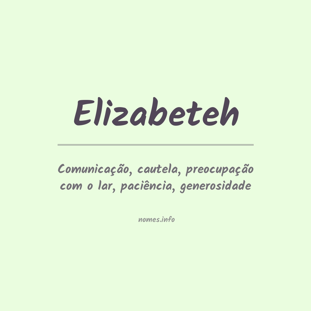 Significado do nome Elizabeteh
