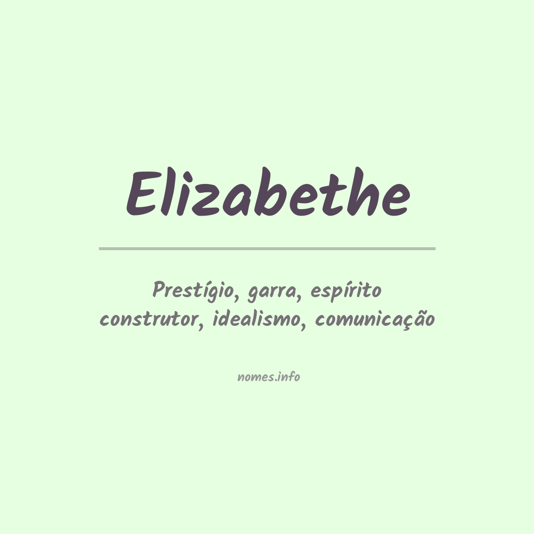 Significado do nome Elizabethe