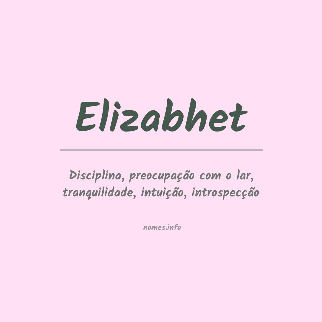 Significado do nome Elizabhet