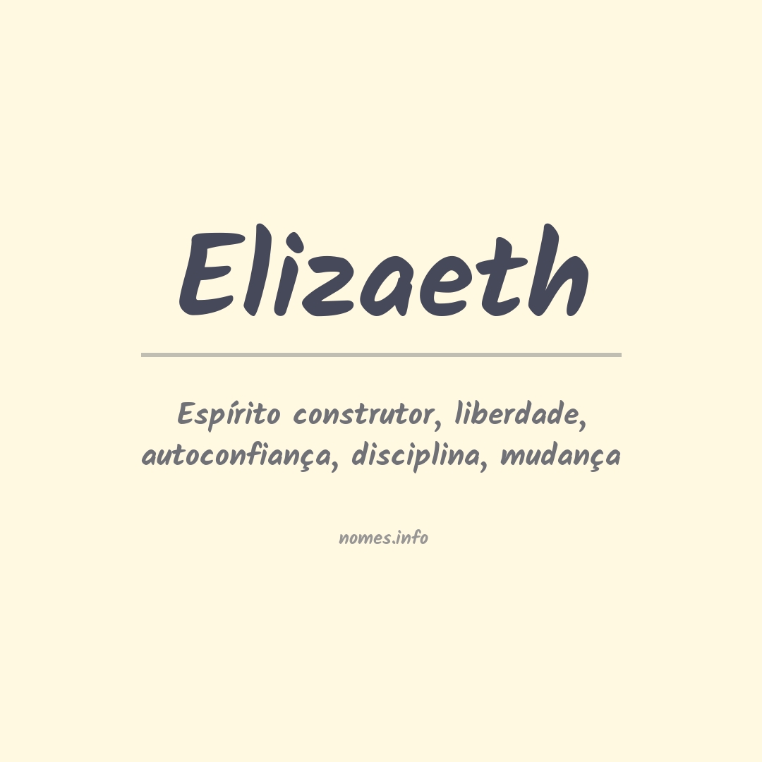 Significado do nome Elizaeth