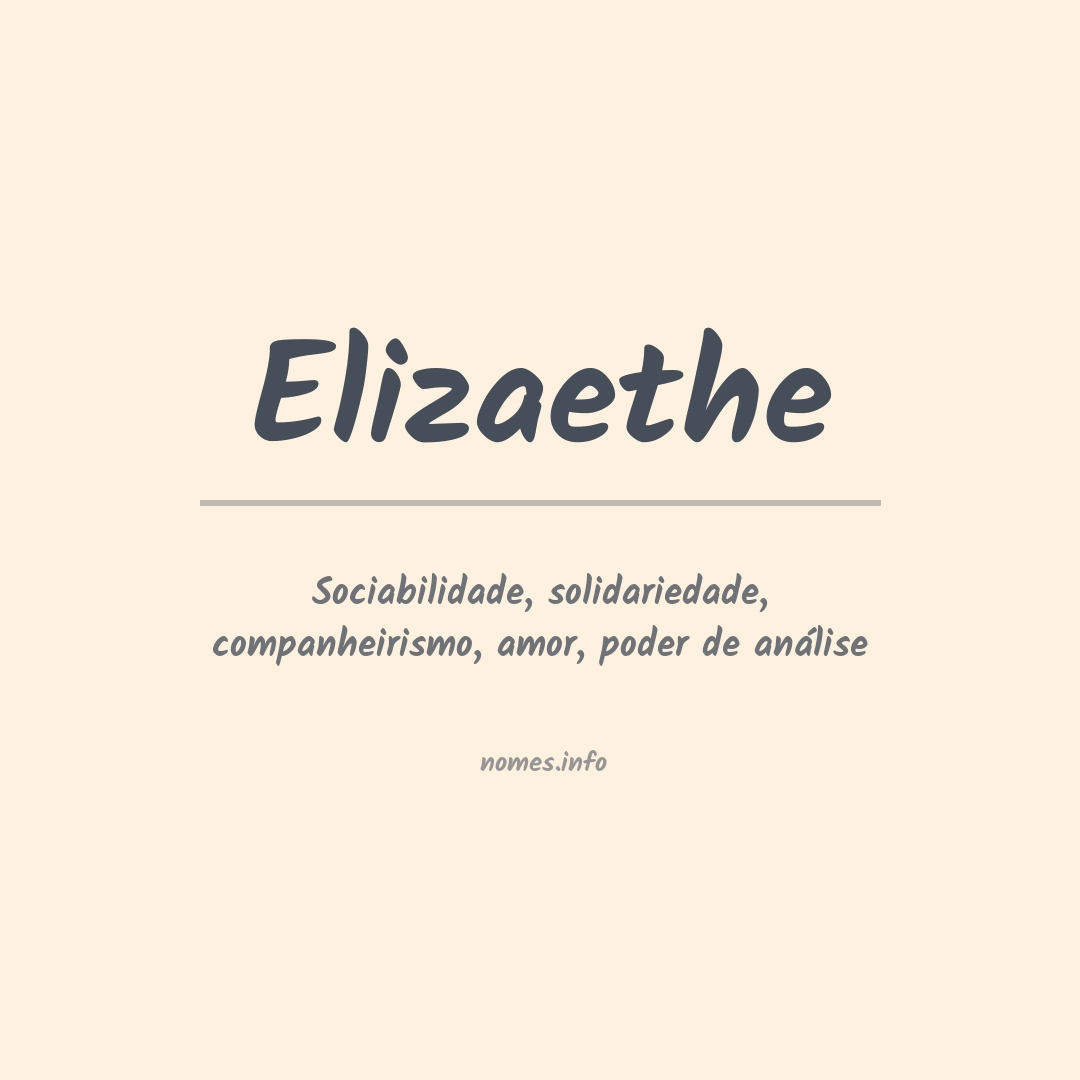 Significado do nome Elizaethe