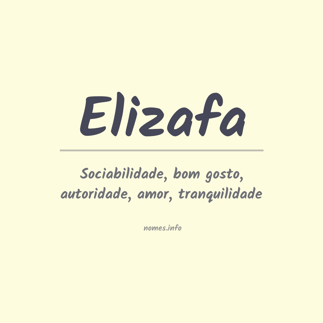 Significado do nome Elizafa
