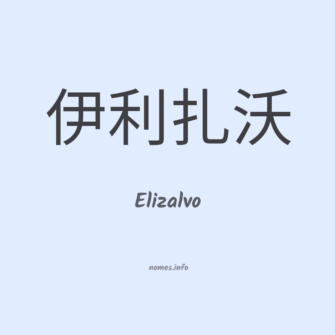 Elizalvo em chinês