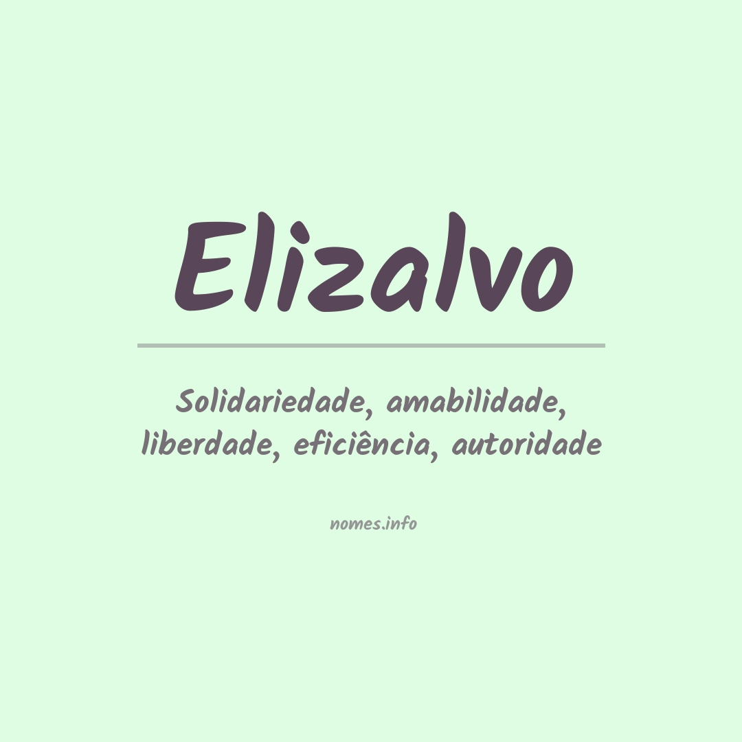 Significado do nome Elizalvo