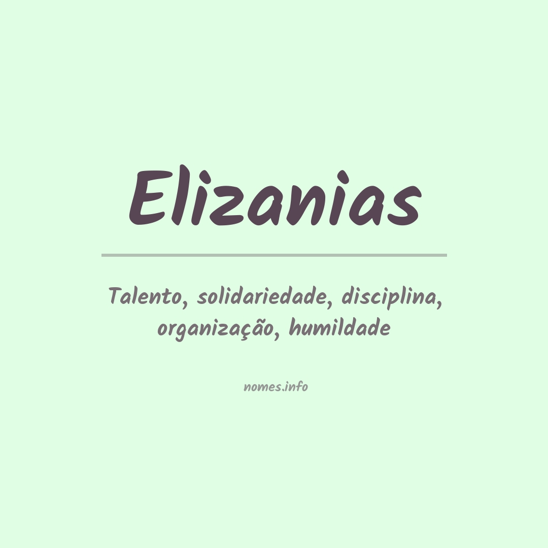 Significado do nome Elizanias