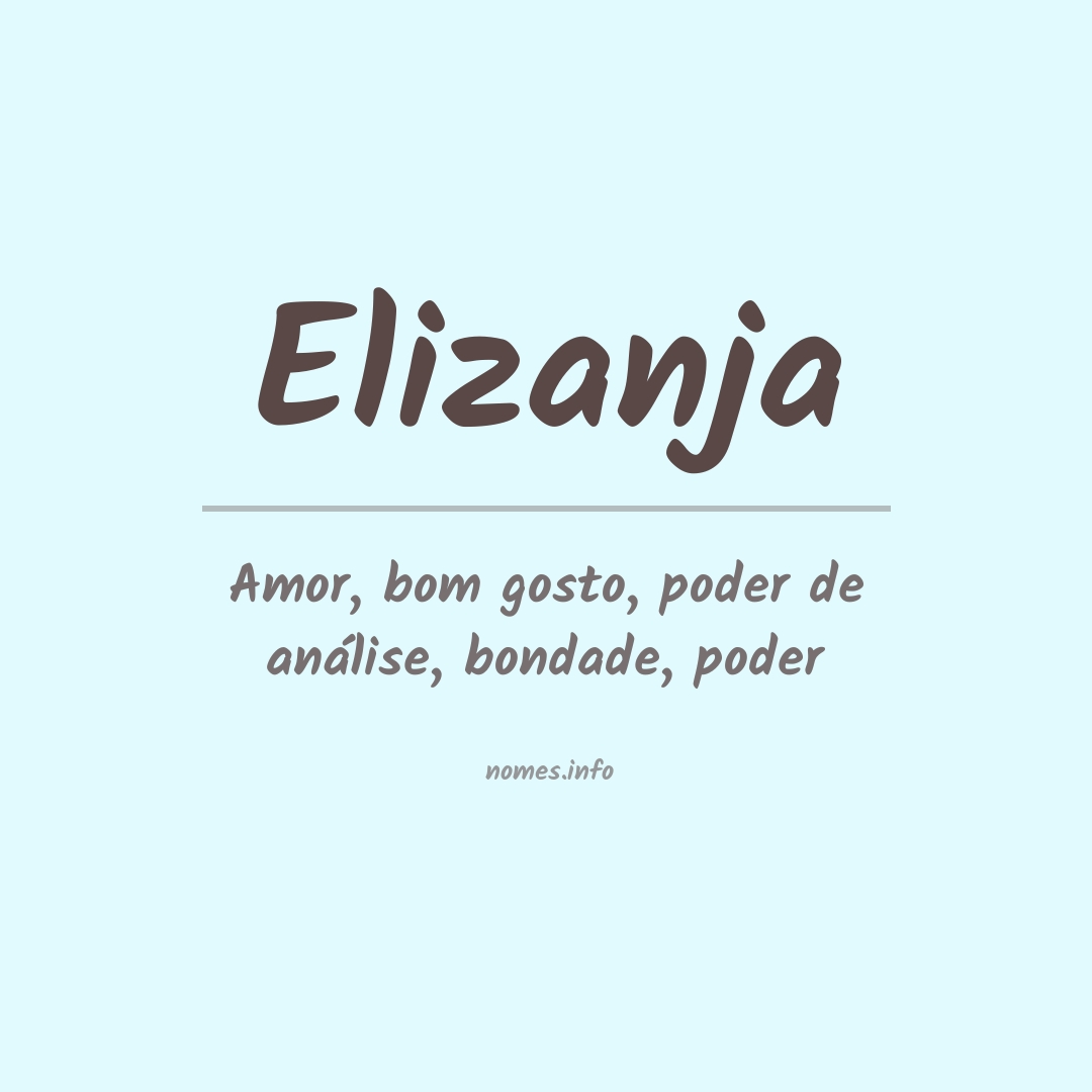 Significado do nome Elizanja