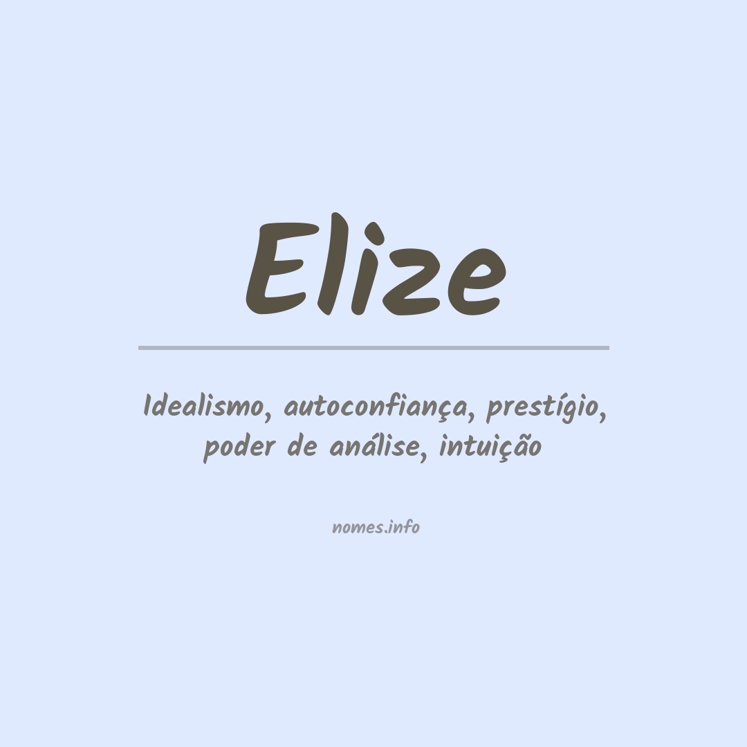 Significado do nome Elize