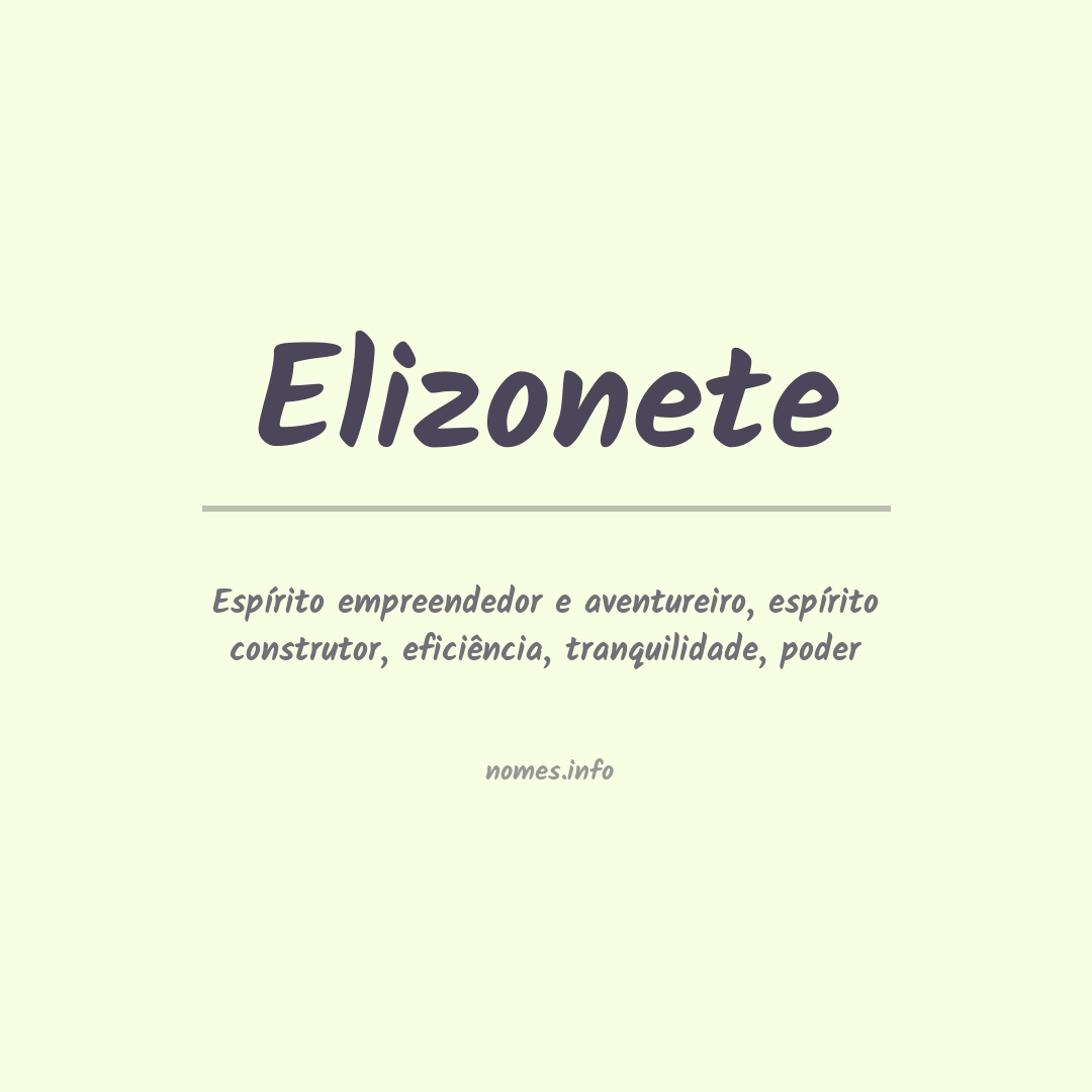 Significado do nome Elizonete