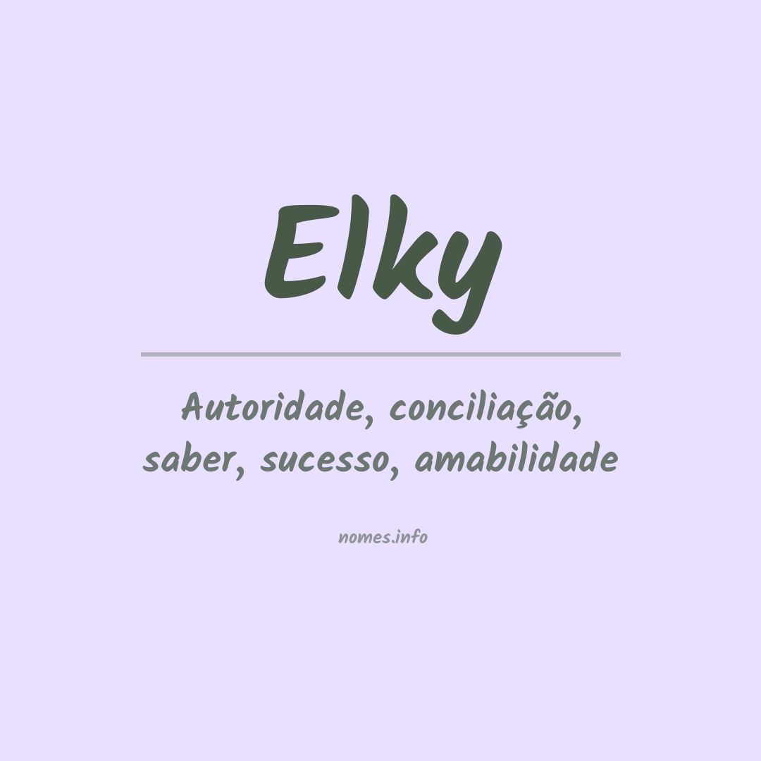 Significado do nome Elky