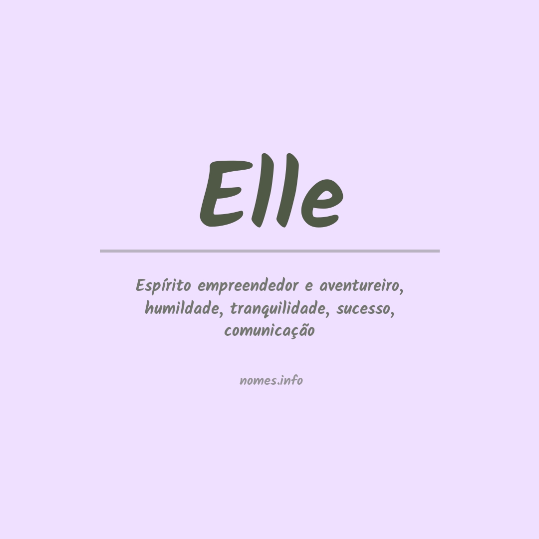 Significado do nome Elle