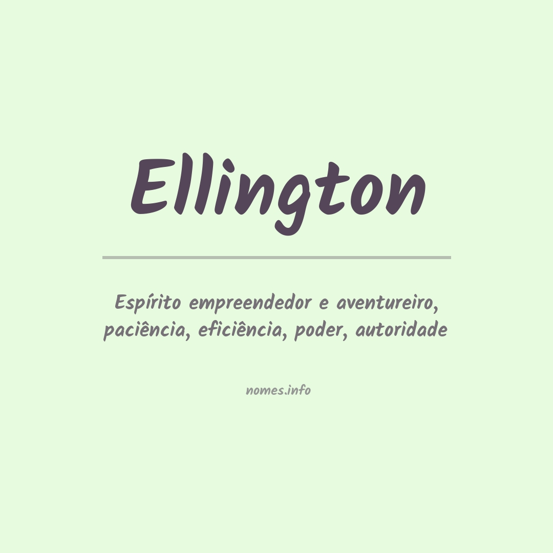 Significado do nome Ellington