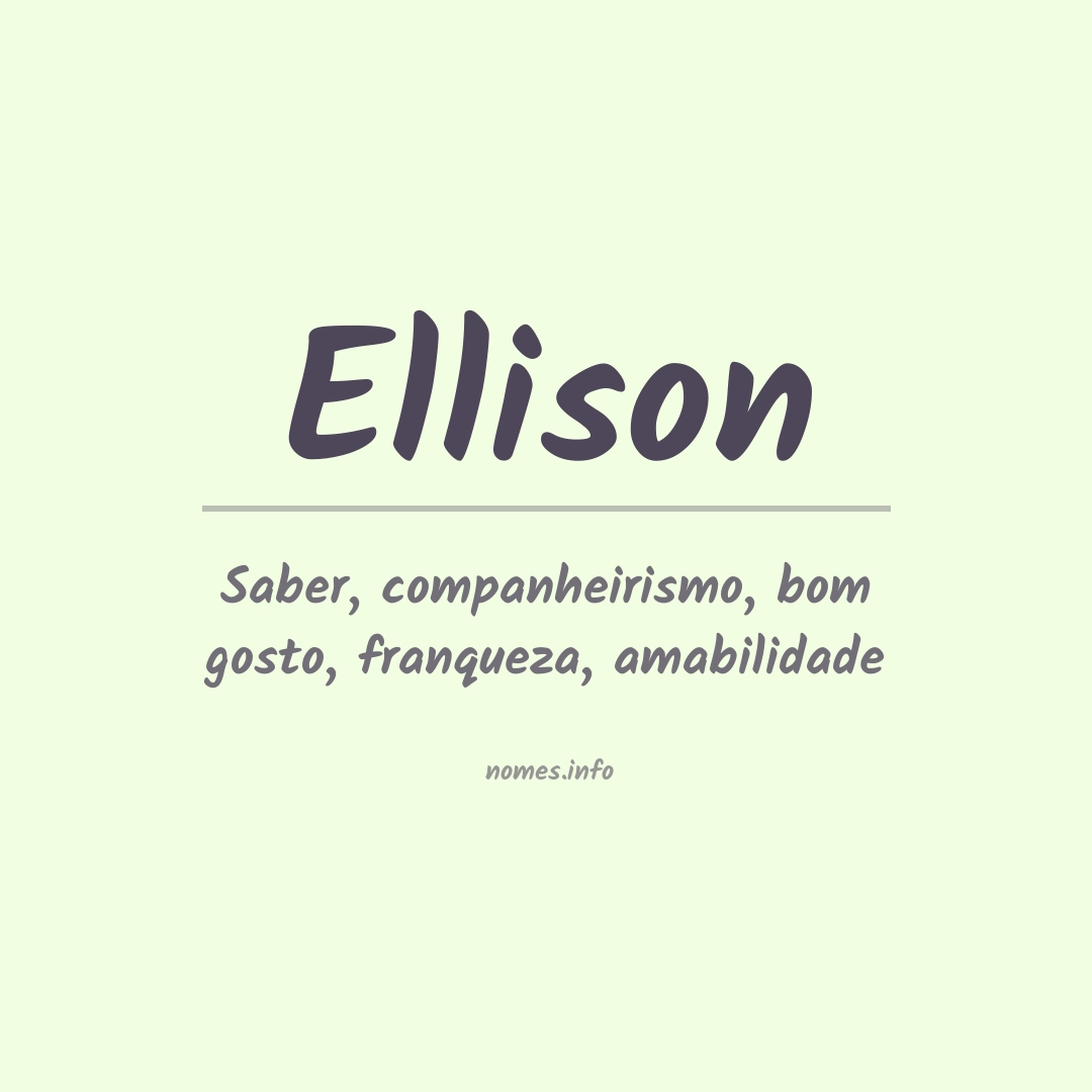 Significado do nome Ellison