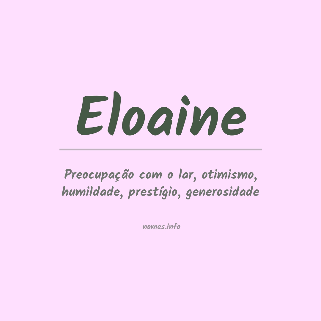 Significado do nome Eloaine