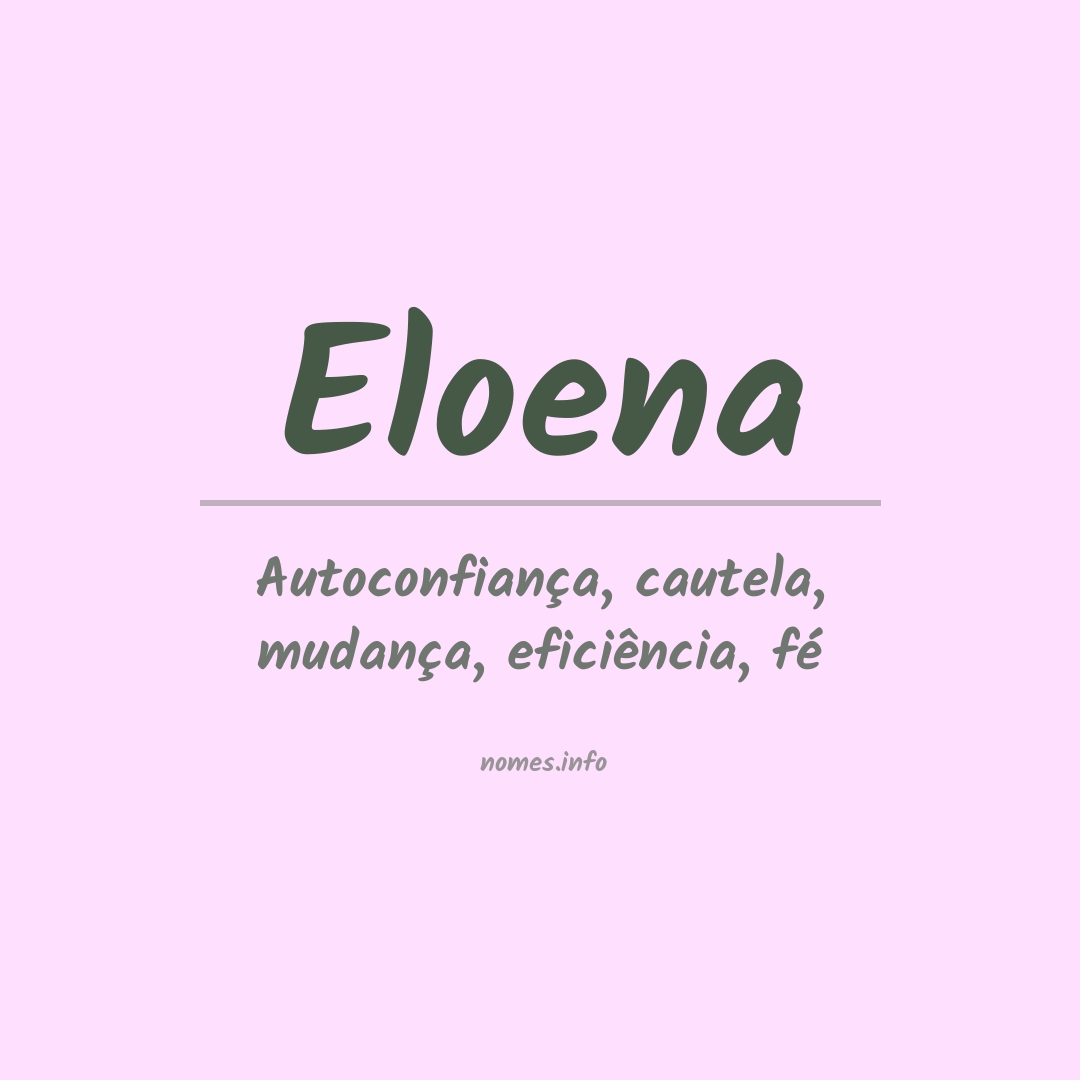 Significado do nome Eloena