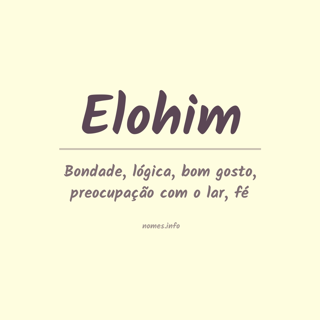 👪 → Qual o significado do nome Elohim?