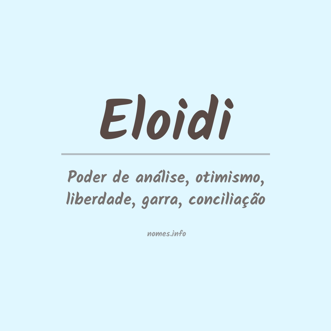 Significado do nome Eloidi