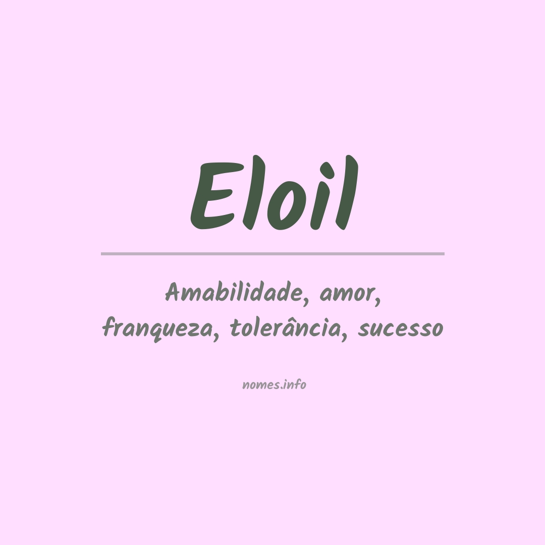 Significado do nome Eloil