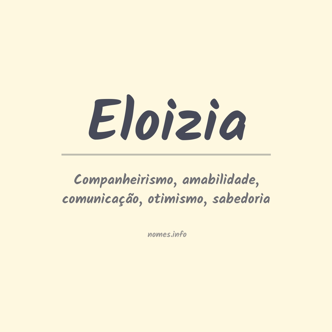Significado do nome Eloizia
