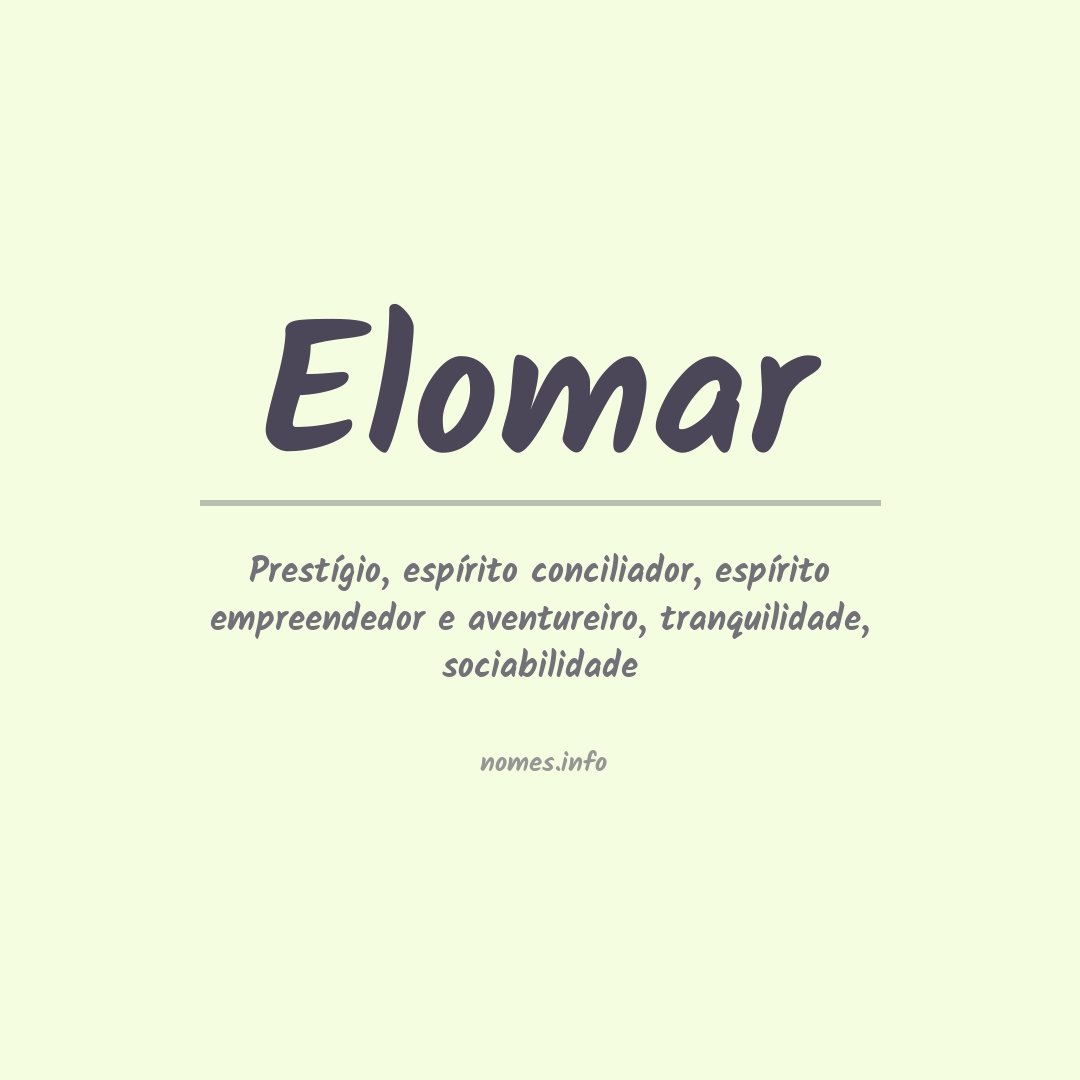Significado do nome Elomar