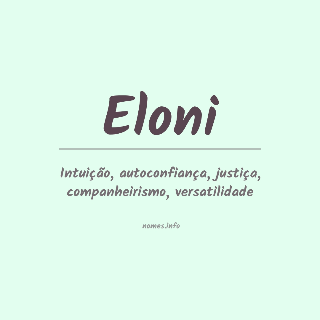 Significado do nome Eloni