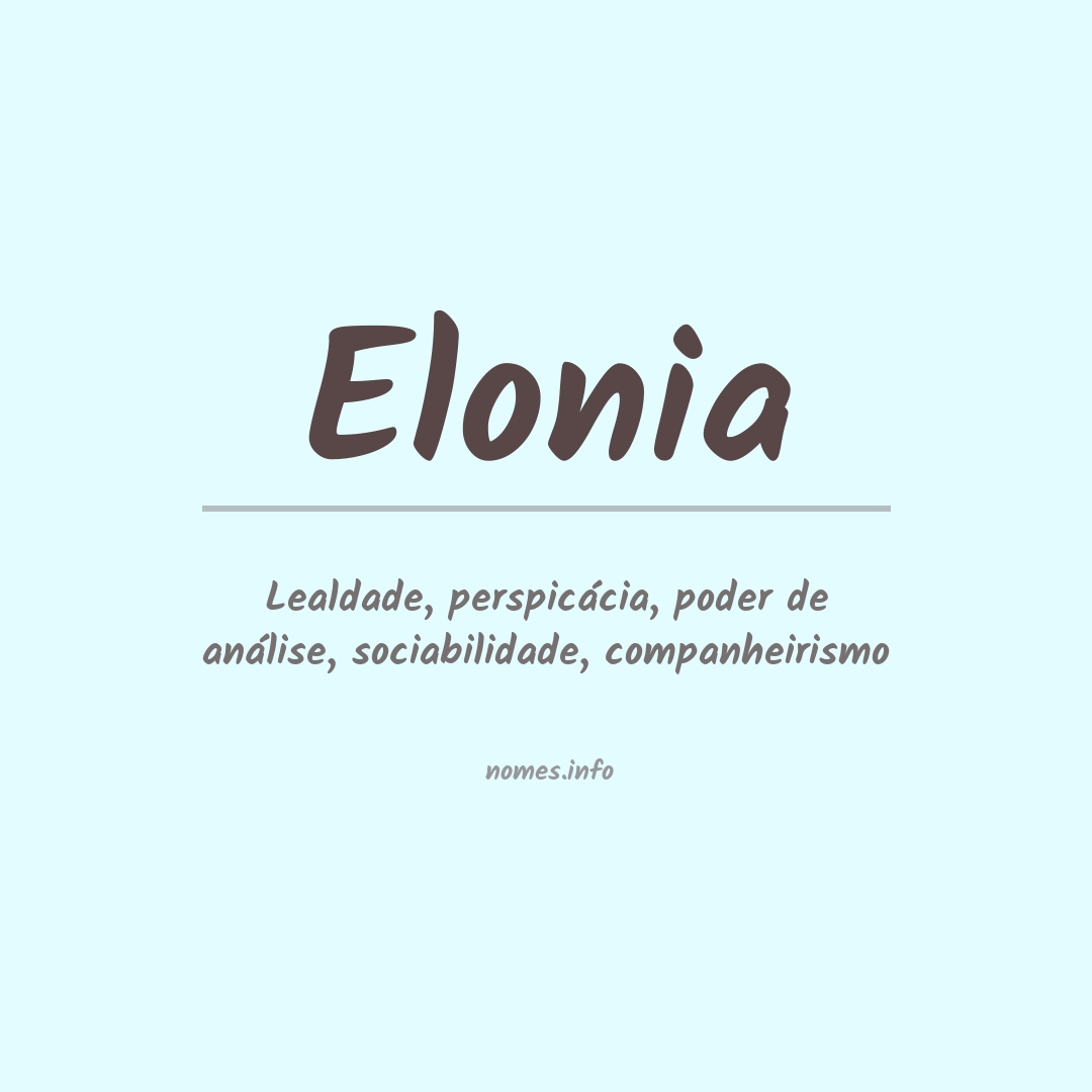 Significado do nome Elonia