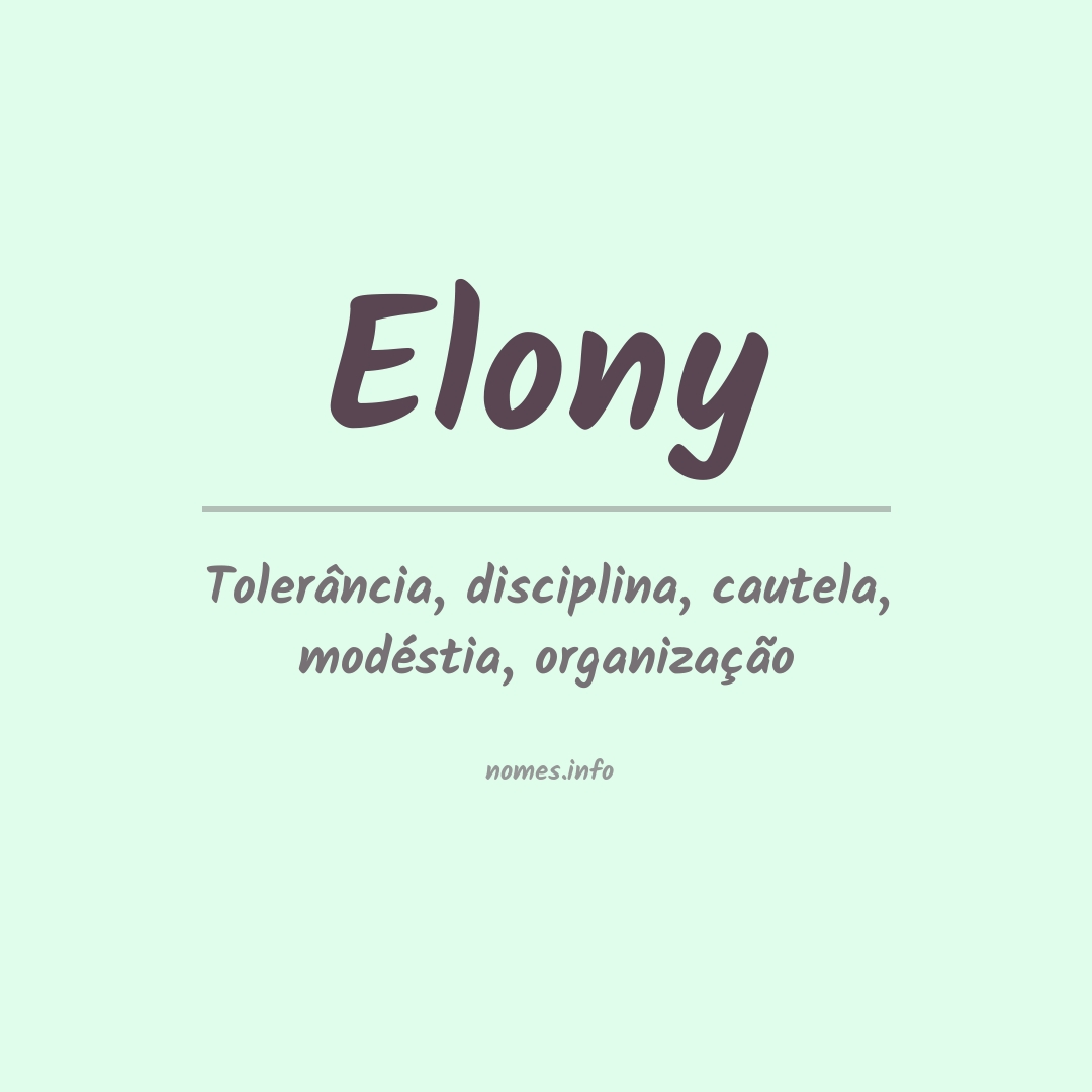 Significado do nome Elony