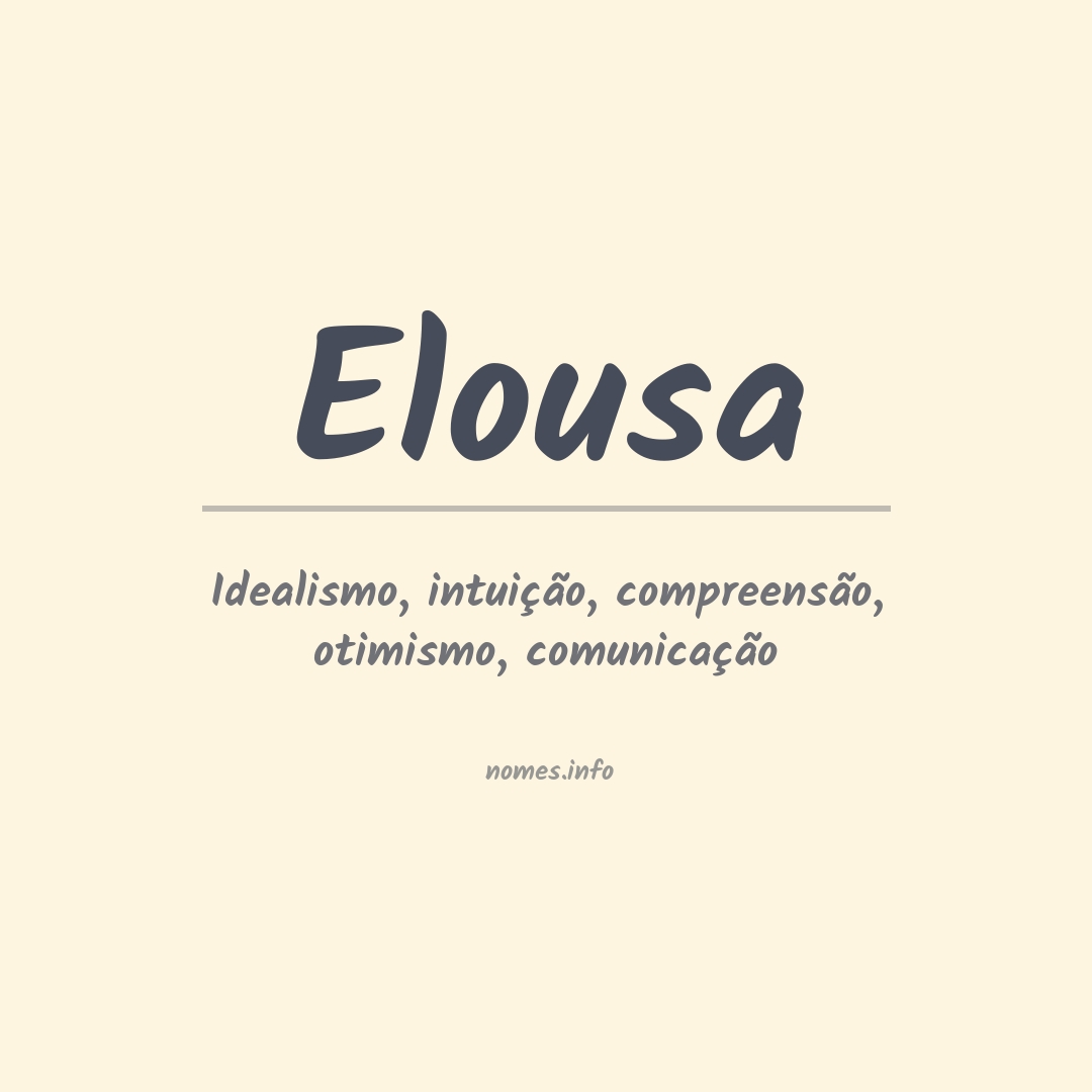 Significado do nome Elousa