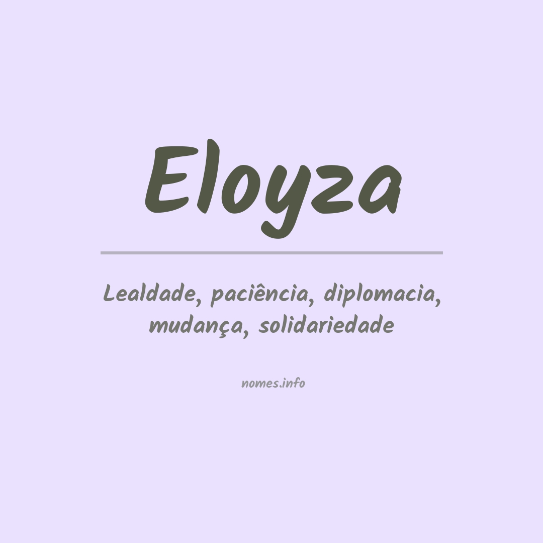 Significado do nome Eloyza