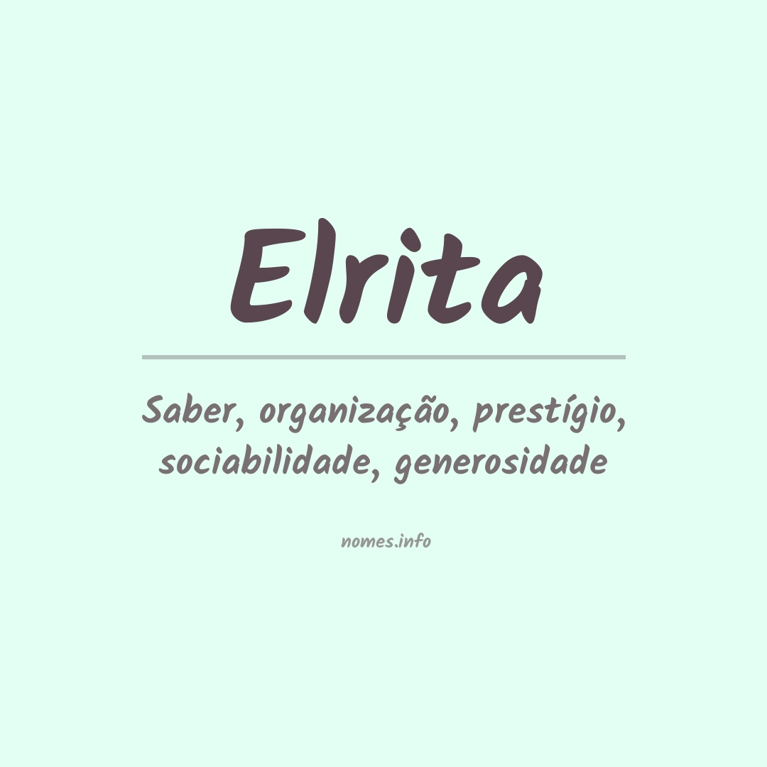 Significado do nome Elrita