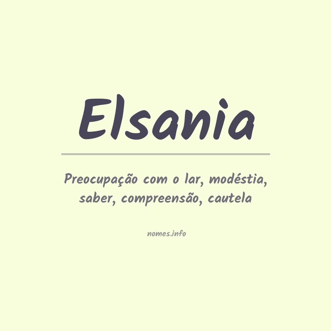 Significado do nome Elsania
