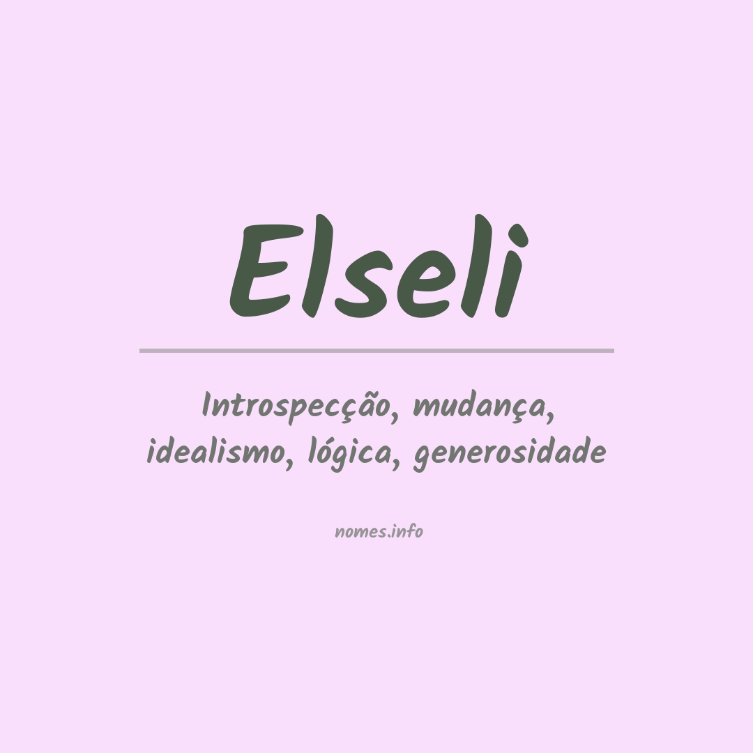 Significado do nome Elseli