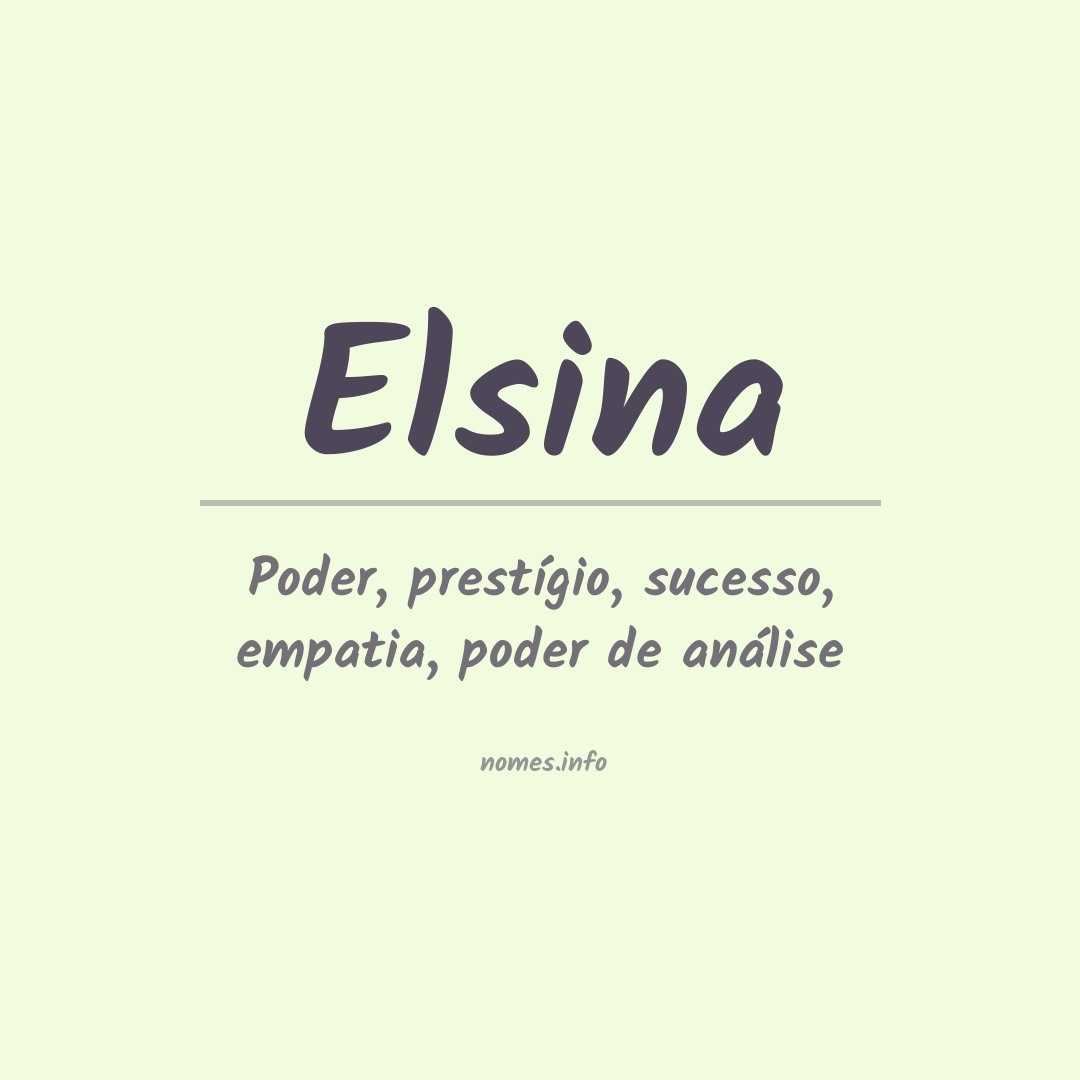 Significado do nome Elsina
