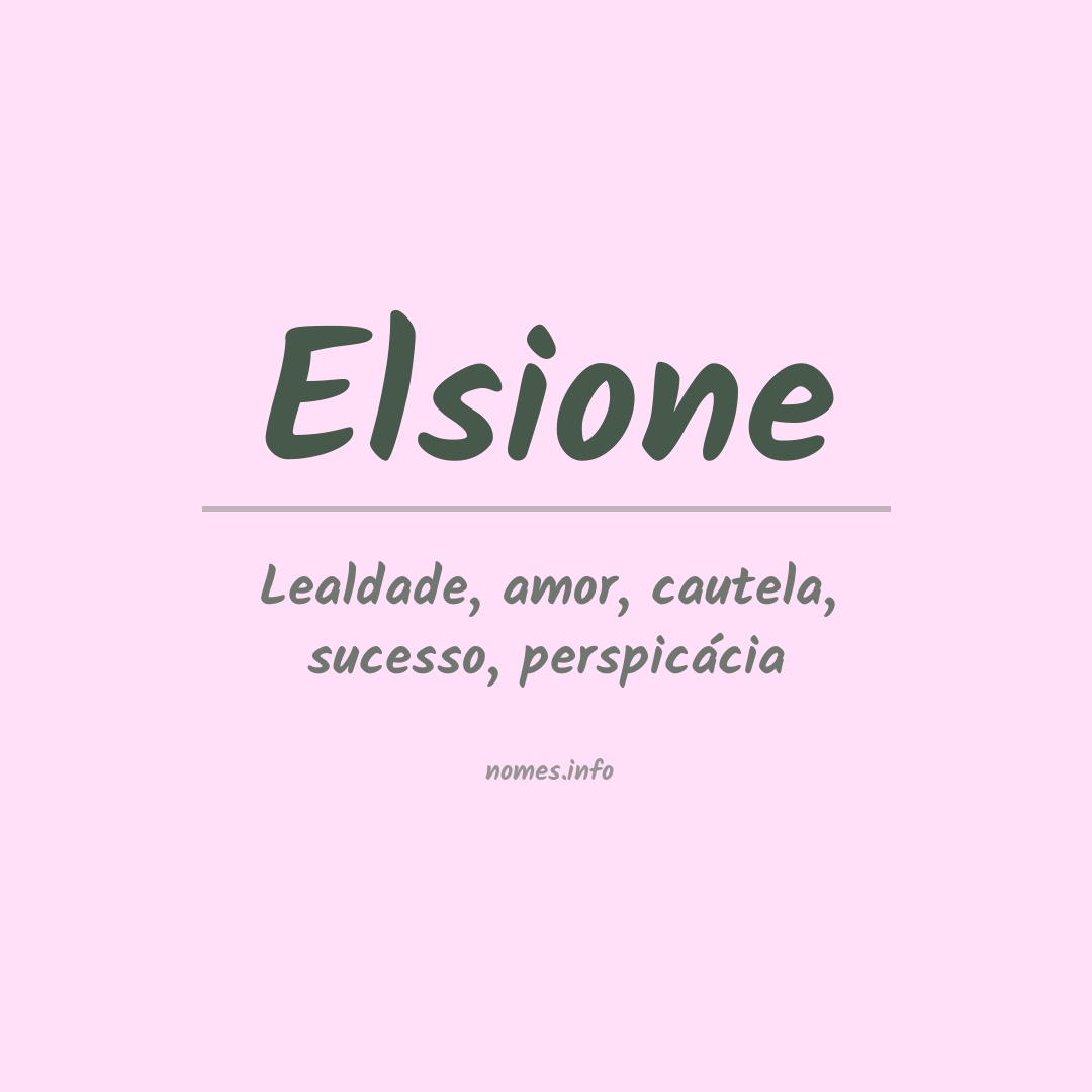 Significado do nome Elsione
