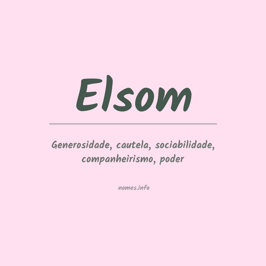 Significado do nome Elsom