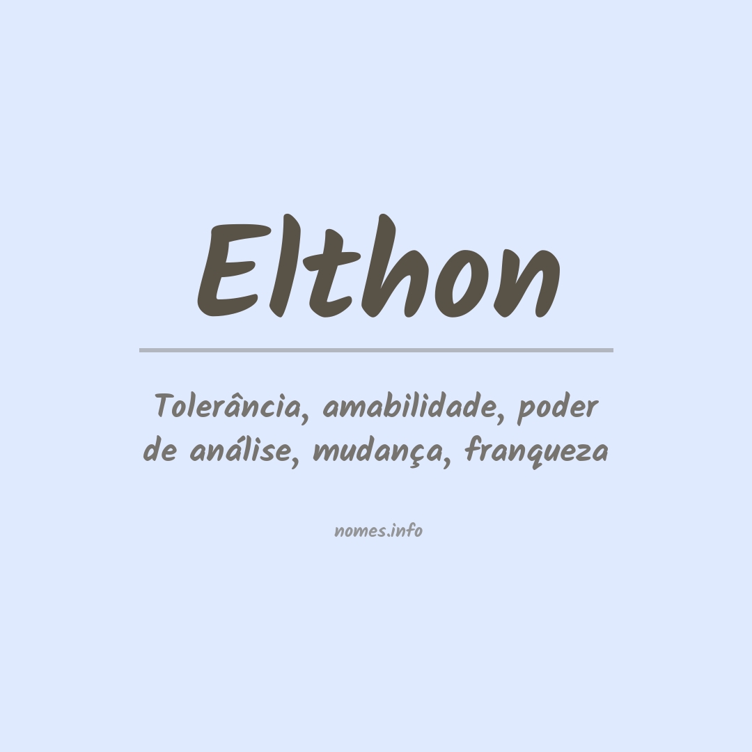 Significado do nome Elthon