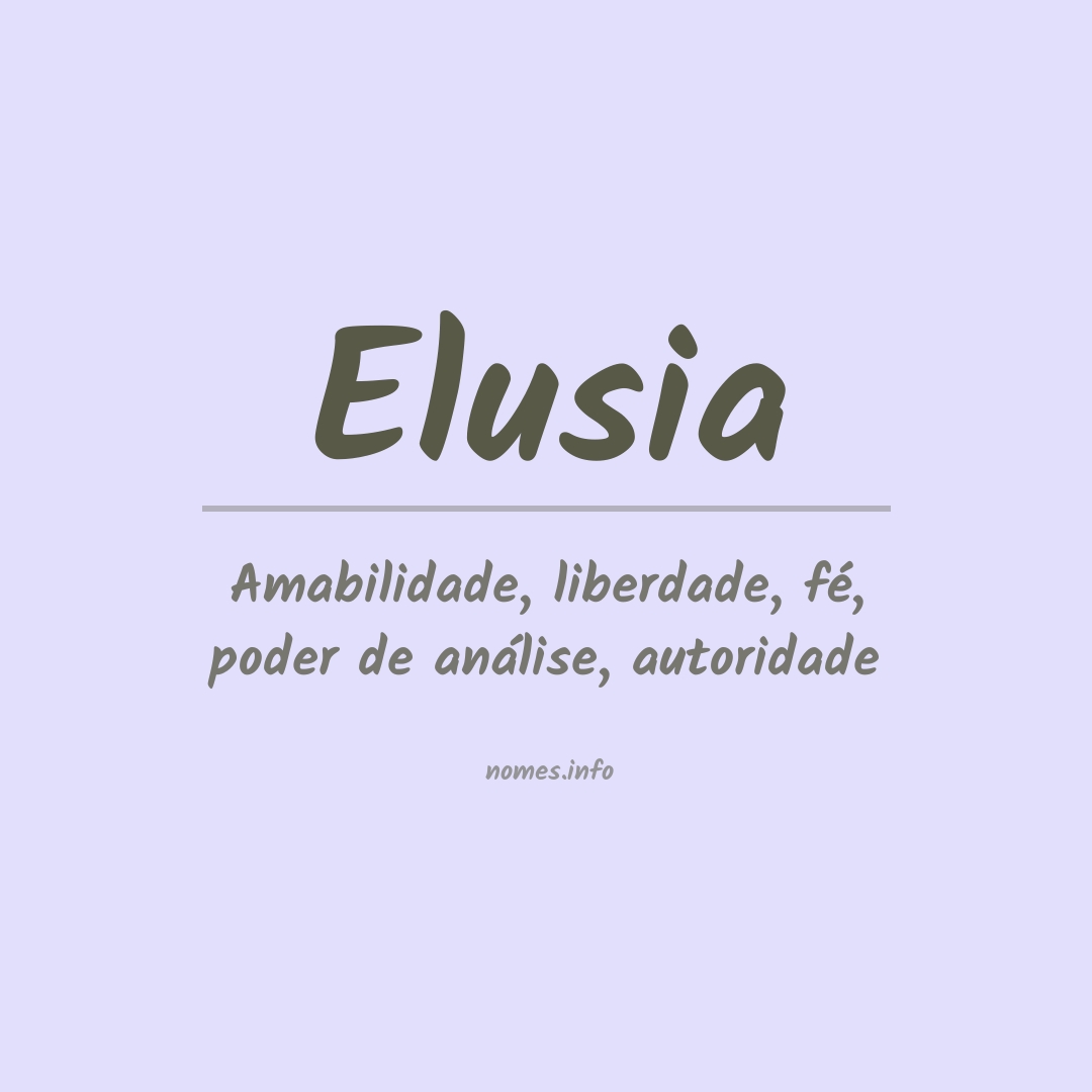 Significado do nome Elusia