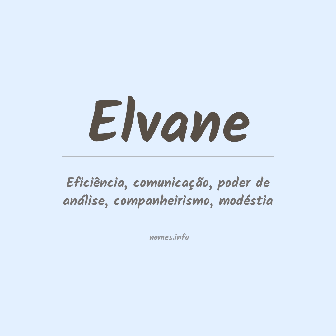 Significado do nome Elvane