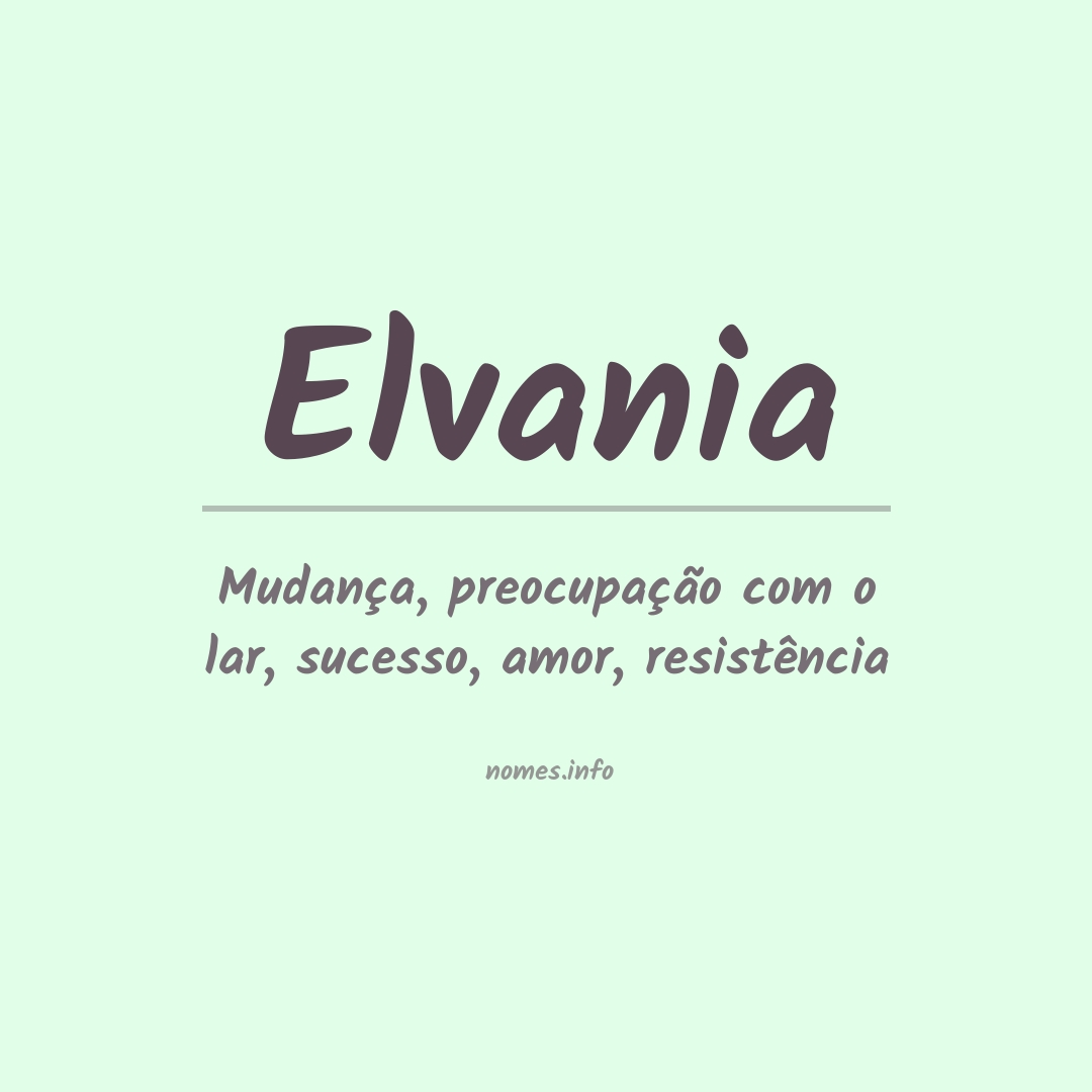 Significado do nome Elvania