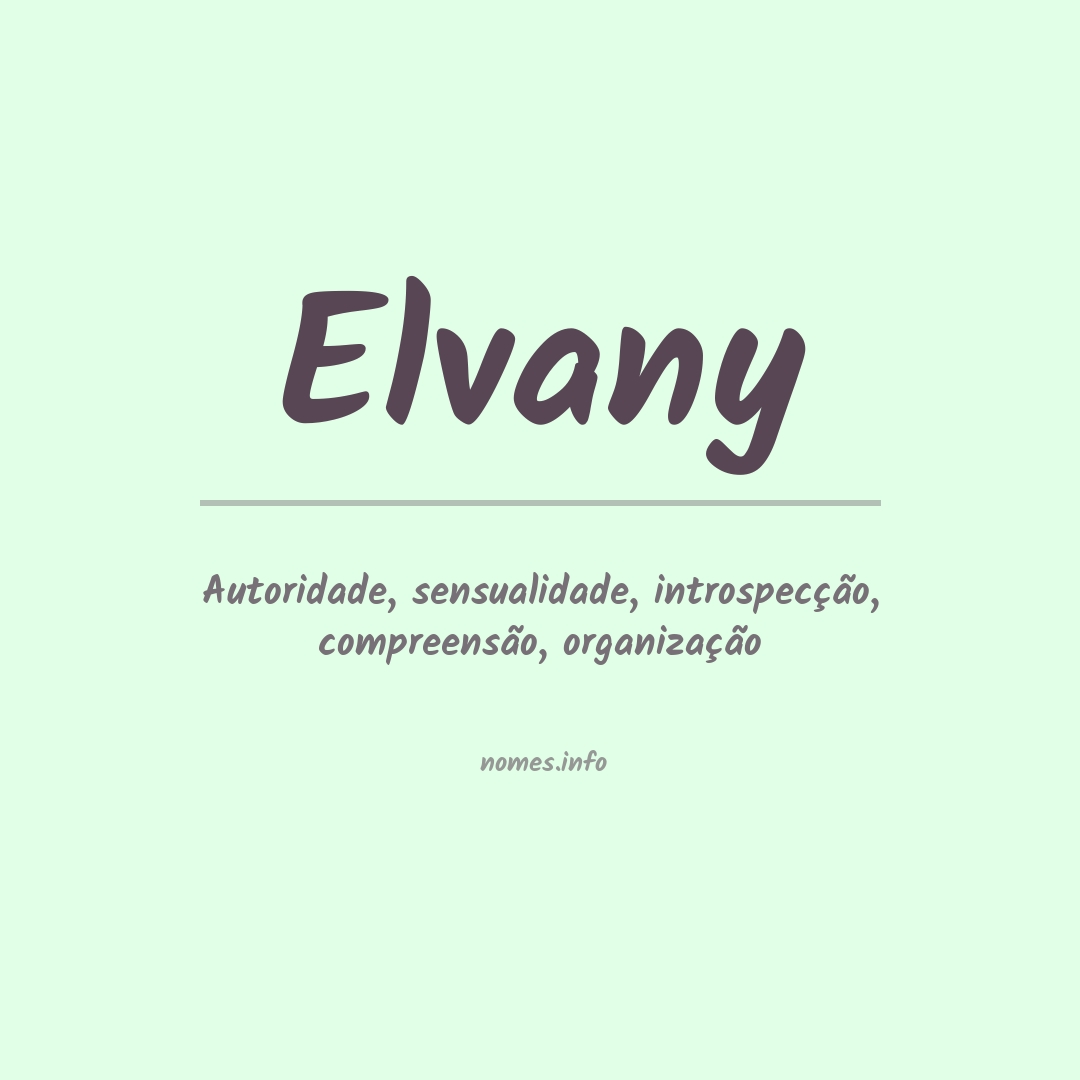 Significado do nome Elvany